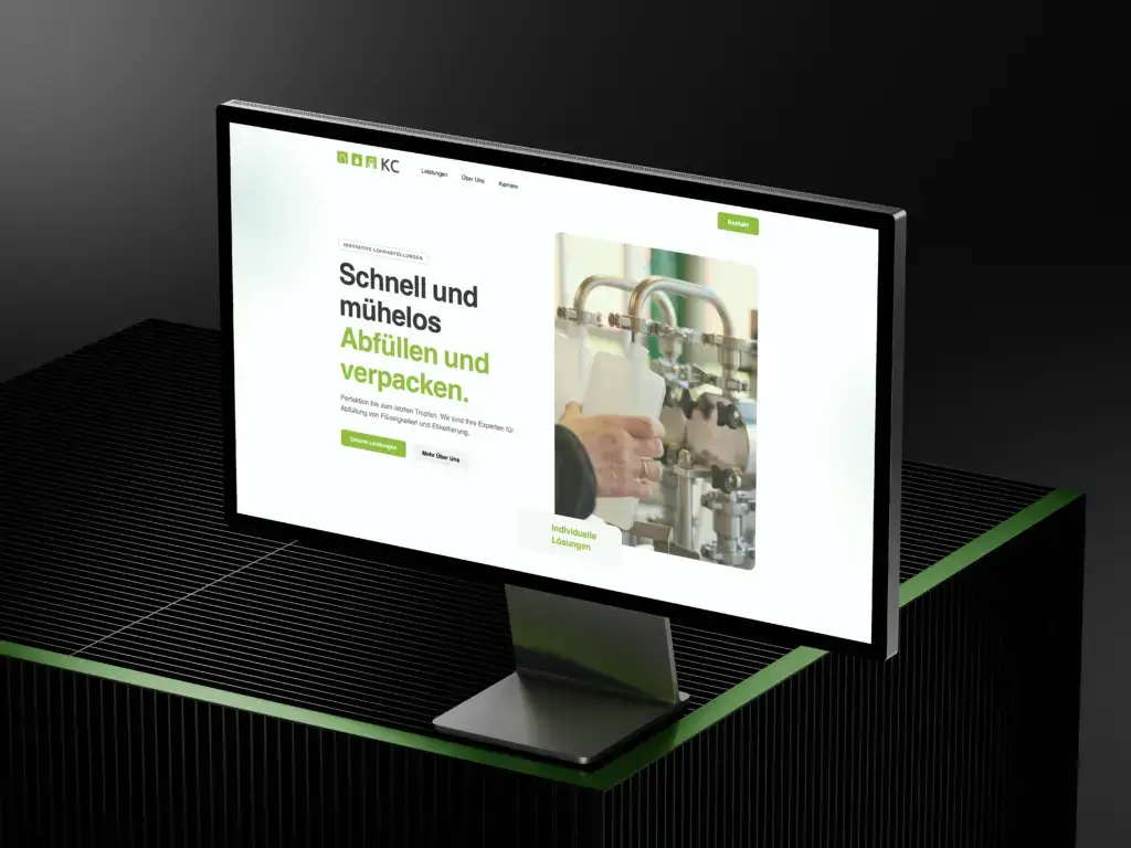Neue Website des Unternehmens KC Abfüllservice, gestaltet und umgesetzt von der Design und IT Agentur aus Herford snutig – mit Fokus auf Usability, Design und Klarheit.