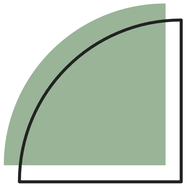 Abstrakter scharfer Halbkreis als modernes geometrisches Motiv
