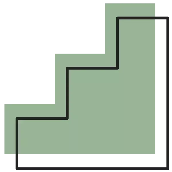 Abstrakte geometrische Treppe als Symbol für Schritte, Relaunch und Entwicklung
