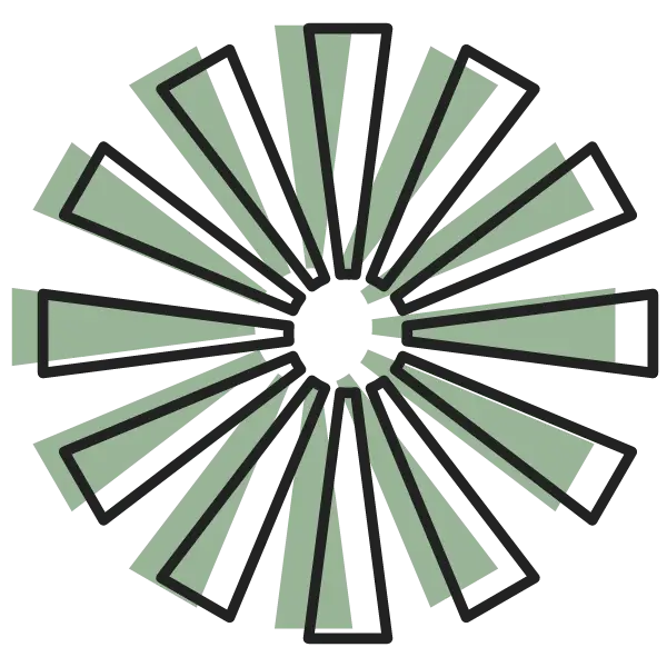 Abstraktes geometrisches Spin-Motiv als Symbol für Prozess und Bewegung